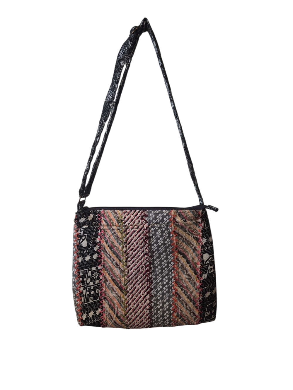 Demdaco Multi Color Woven patchwork Crossbody Bag